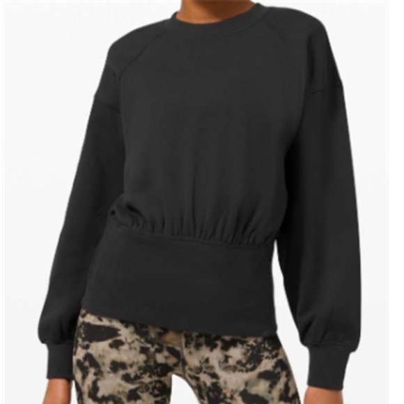 lululemon athletica Tops - NWOT Lululemon Hugged-Waist Cotton Pullover Black